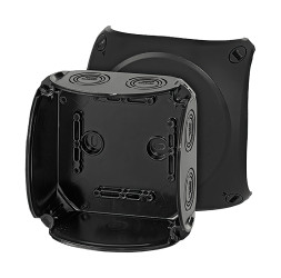 Puszka elektroinstalacyjna ścienna Poliwęglan 130 x 130 x 77mm Czarny liczba otworów 8 HENSEL