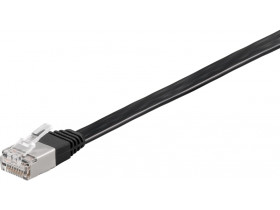 Kabel płaski Patchcord CAT 6 U/FTP PIMF RJ45/RJ45 0,25m czarny