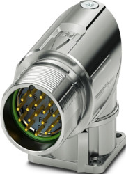 Surface-mounting plug, M23, 19 pole, crimp connection, standard/ONECLICK quick locking system, angled, 1718625