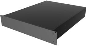 Aluminum enclosure, (L x W x H) 89 x 422 x 559 mm, black (RAL 9005), IP32, RM2U1922SBK