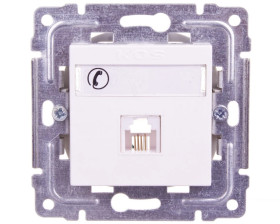 DANTE Gniazdo telefoniczne pojedyncze RJ11 białe 450463