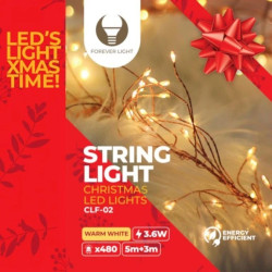 Lampki choinkowe - łańcuch GAŁĄZKA miedziana CLF-02 480LED ciepłe białe 3m Forever Light