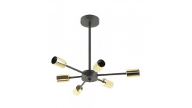 Lampa Sufitowa Mandi Kolor Czarny Mat/Złoty Połysk Metal, 6Xe27 Ip20 A8100-6...