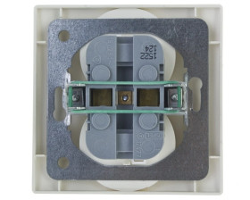 KARO Gniazdo podwójne z/u z przesłonami ecru perłowy GP-2SZP/42