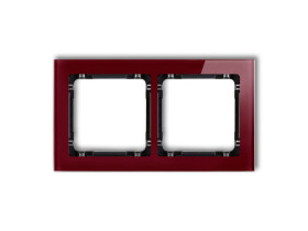 DECO Ramka 2 podwójna uniwersalna - efekt szkła (ramka: bordowa: spód: czarny) bordowy 14-12-DRS-2 KARLIK