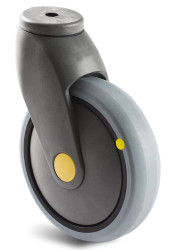 Koło samonastawne średnica kabla 125mm Otwór na śrubę Guitel Hervieu 100kg wysokość całkowita 161mm