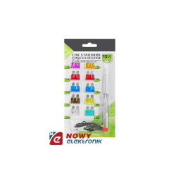 Zestaw bezpieczników samochod.+ próbnik MTA MIDI