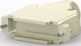 D-Sub connector housing, size: 3 (DB), straight 180°, cable Ø 6.48 to 11.94 mm, ABS, silver, 5748677-3