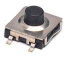 Short-stroke pushbutton, Form A (N/O), 50 mA/24 VDC, unlit , actuator (black, L 2.6 mm), 1.56 N, THT, 1571295-2