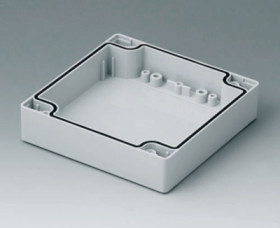 ABS enclosure shell, (L x W x H) 120 x 120 x 30 mm, light gray (RAL 7035), C1121201