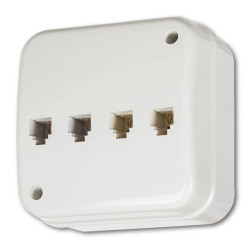 LIZA Gniazdo natynkowe telefoniczne˙poczw˘rne˙4xRJ11 biały GNT-4