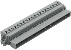 Pin header, 20 pole, pitch 5 mm, angled, gray, 231-620/019-000