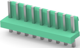 Pin header, 9 pole, pitch 3.96 mm, straight, green, 6-1123723-9