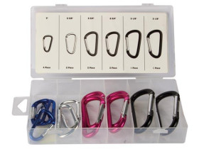Toolland Carabiners set - aluminum - 12 pcs