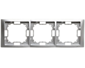Simon Basic Neos Ramka potrójna srebrny matowy BMRC3/43