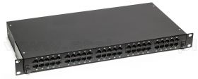 Patch panel telefoniczny, 50 portów UTP kat3, 1U 19" wysuwany, złącza typu Krone 8p8c
