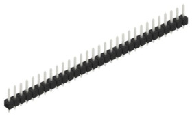 Pin header, 30 pole, pitch 2.54 mm, straight, black, 10053858