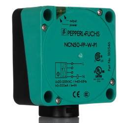 Czujnik zbliżeniowy Indukcyjny 50 mm Pepperl + Fuchs Wpuszczany 20 → 253 V ac długość 80mm w obudowie