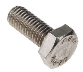 Śruba z łbem sześciokątnym gwint M10 25mm skok 1.50mm Stal nierdzewna Sześciokątny RS PRO