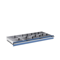 Zestaw przegródek Ściana działowa Srebrny Blacha stalowa for use with Szuflady, Dimensions1300 X 650 X 100mm Bott