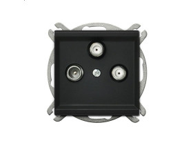 SONATA Gniazdo antenowe RTV-SAT z 2 wyjściami SAT czarny metalik GPA-R2S/m/33 OSPEL