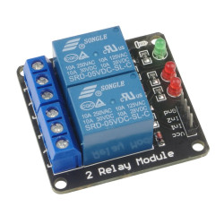 Moduł z dwoma przekaźnikami 10A/150VAC (10A/24VDC)