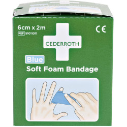 Cederroth 1009711 Soft Foam Bandage Blue 2m x 6cm Self-Adhesive Latex-Free
