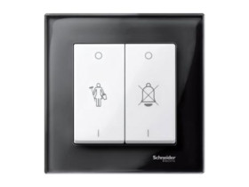 MERTEN SYSTEM M Klawisz podwójny z symbolami dzwonka i sprzątania biały polarny MTN432619 SCHNEIDER ELECTRIC