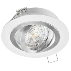 Oprawa OPAL okrągła drapana biała drapana ze srebnrym ringiem