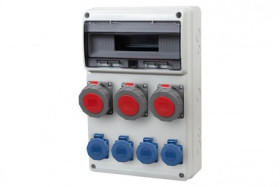 Rozdzielnica LEGATO 16M - gniazda 3x32A 5p, 4x230V IP65 /16 modułów/