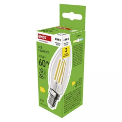 Żarówka LED Filament świeczka / E14 / 5,9 W (60 W) / 806 lm / neutralna biel ZF3D43