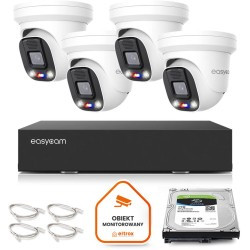 Zestaw monitoringu Easycam z 4 kamerami EC-IP-D8MP40DLT 8MPx z aktywnym odstraszaniem