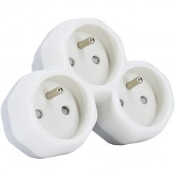 Rozgałęźnik sieciowy na 3 gniazda [2P+Z] 230V 16A trójkątny biały BEMKO