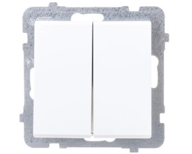 SONATA Łącznik dwugrupowy świecznikowy biały mat ŁP-2R/m/75