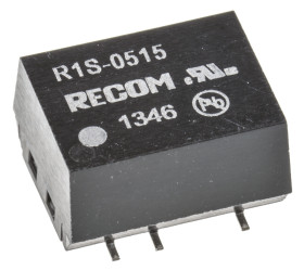 Przetwornica DC-DC, 1W, Uwe 4,5 → 5,5 V DC, Uwy 15V dc, Iwy 66mA, Recom