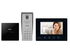 ZESTAW - Wideodomofon "EURA" VDP-12A3 "TYTAN" CZARNY "EURA CONNECT + BRAMKA IP (IP BOX) "EURA" VDA-99A3 "EURA CONNECT" A31A181 E