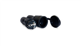 Zestaw Extrem Wtyczka + Gniazdo 16A 2P+Z 250V Ip54 Czarny Zwg-54
