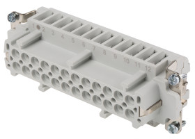 Wkładka złącza dużej mocy 24-pinowe EPIC 16A Żeński Montaż na kablu Proste