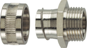 Straight hose screw fitting, M12, 10 mm, brass, nickel-plated, IP40, silver, (L) 21 mm, 166-30300