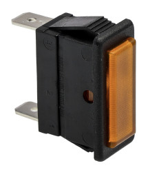 Lampka kontrolna do montażu panelowego 250V Pomarańczowy 28.2 x 11.5mm Neonowy Czarny Końcówka lutownicza Arcolectric