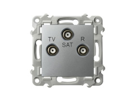 SZAFIR Gniazdo RTV-SAT przelotowe srebro GPA-ZSP/m/18 OSPEL