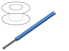 7054-BL005 Przewód HookUp Wire linka Cu 24AWG PVC niebieski 150V 30,5m