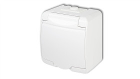 Junior Gniazdo Pojedyncze Z/U Schuko (Klapka W Kolorze Obudowy) Biały Ghe-1S