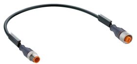 RST 4-RKT 4-225/3 M złącze M12 męskie 4 stykowe proste + złącze M12 4 stykowe żeńskie proste, przewód PUR 4x0,34mm2, dł. 3m, LUM