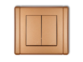 FLEXI Wyłącznik schodowy podwójny złoty metalik 8FWP-33 KARLIK