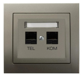KIER Gniazdo teleinformatyczne RJ45 + RJ11 satyna light GPKT-W/K/45