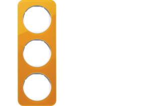 BERKER R.1 Ramka 3 potrójna akryl pomarańczowy przezroczysty/biały 10132339 HAGER