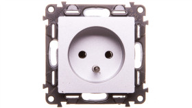 Valena Life Gniazdo Pojedyncze Z/U 2P+Z Aluminium 753385