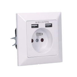 Gniazdo siec. 230V z ładow2xUSB 2,1A OR-AE-13140 ORNO