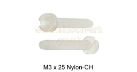 M3 x 25 nylon cheese head machine screw - (25 pack)